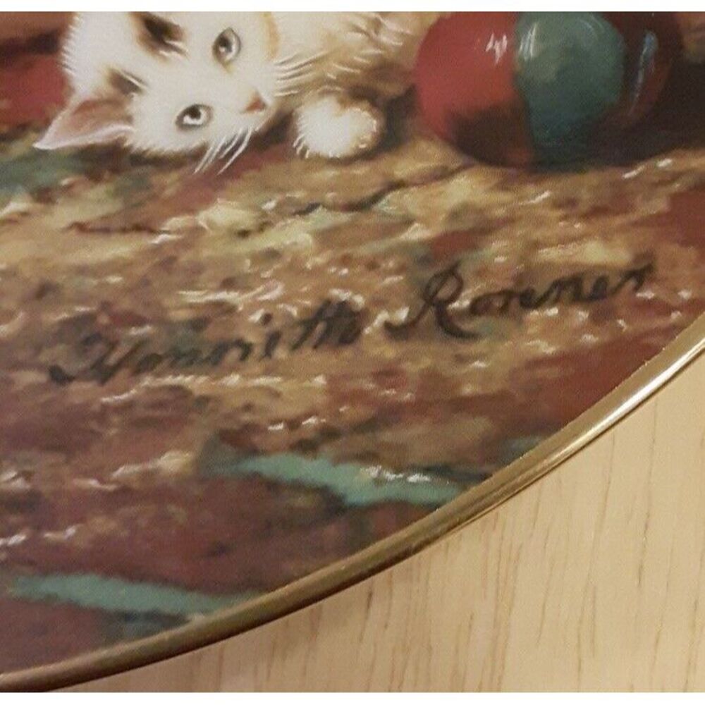 W.S. George Plate No. 12827A "Daydreams" Collector Plate Victorian Cat - Picture 6 of 7